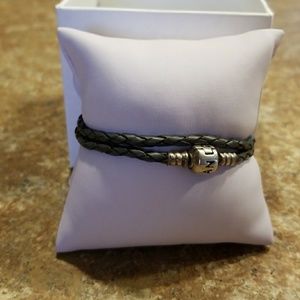 Pandora 12" double wrap leather bracelet.